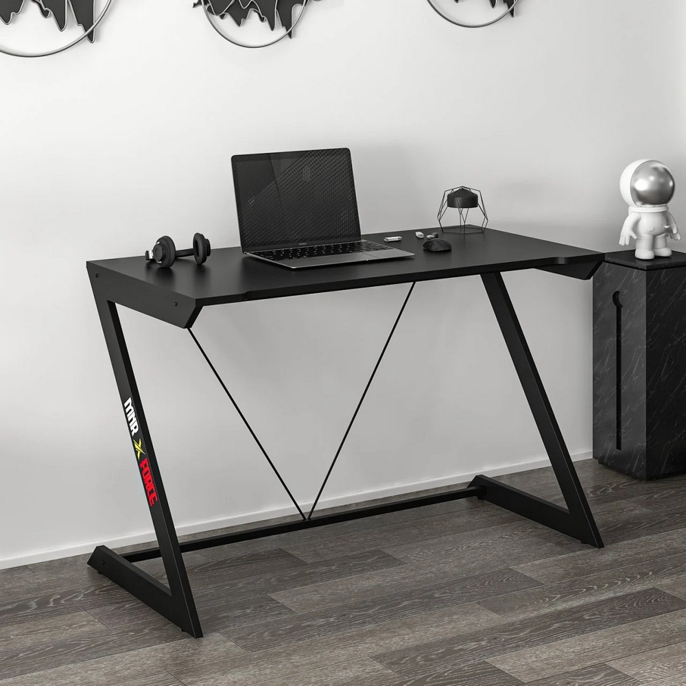 Metal Legged Study Desk - Black